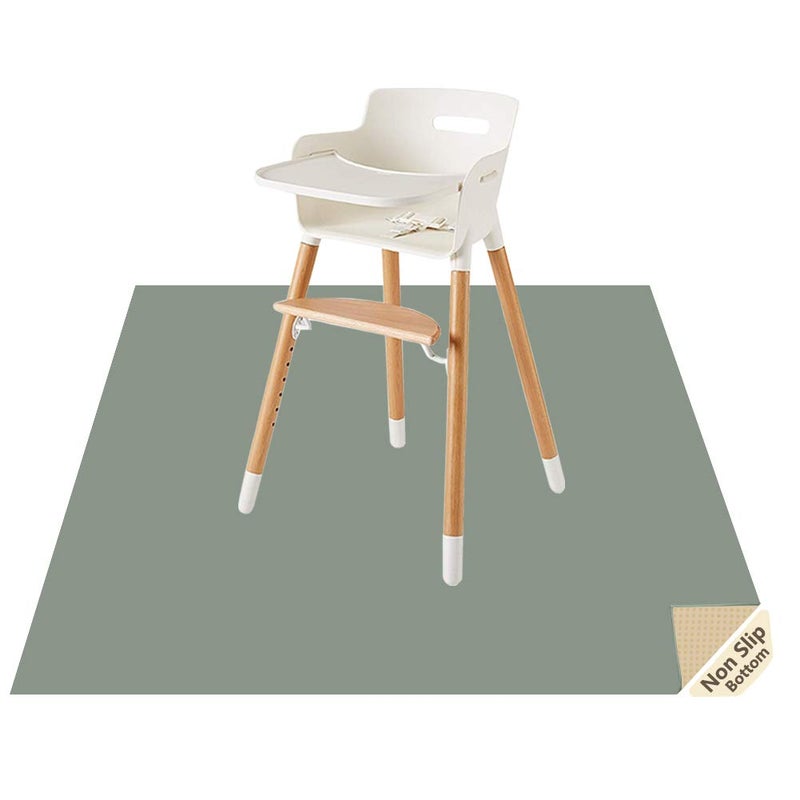 CLCROBD Splat Mat for Under High Chair/Arts/Crafts by , 51" Baby Anti-Slip Food Splash and Spill Mat for Eating Mess, Waterproof Floor Protector and Table Cloth (Gray) - Image 1